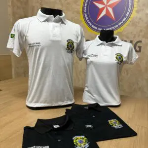 Camisa Polo | Malha | Brasão Federal Colorido | Masculina (Novo modelo)